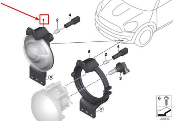 63179812537 - NEW MINI COUNTRYMAN R60 FRONT FOG LIGHT 63179812537 9812537 ORIGINAL