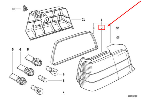 63211387896 - NEW BMW 3 COMPACT E36 TAIL LIGHT SEAL 63211387896 1387896 ORIGINAL