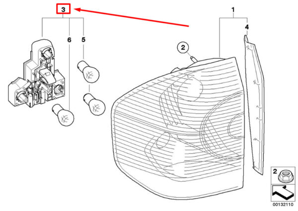 63213418439 - NEW BMW X3 E83 REAR LEFT TAILLIGHT BULB HOLDER 63213418439 3418439 ORIGINAL
