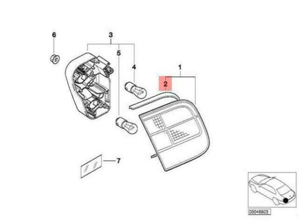 63216900459 - OEM BMW E46 SEDAN SEAL REAR LIGHT LUGGAGE-COMPARTMENT LID 63216900459 GENUINE
