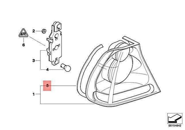 63216915885 - OEM BMW E46 COMPACT TAIL LIGHT GASKET 63216915885 GENUINE NEW