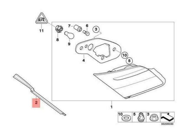 63216937240 - OEM BMW E65 E66 E67 TAIL Finishers Boot Lid RIGHT M 63216937240 NEW