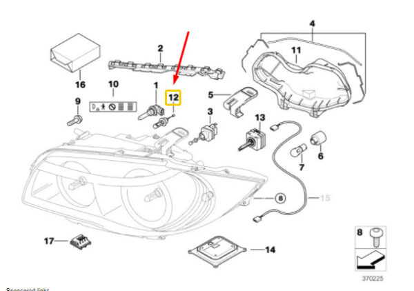 63217160779 - NEW BMW 1 CONVERTIBLE E88 H3 55W BULB 63217160779 84-14 ORIGINAL