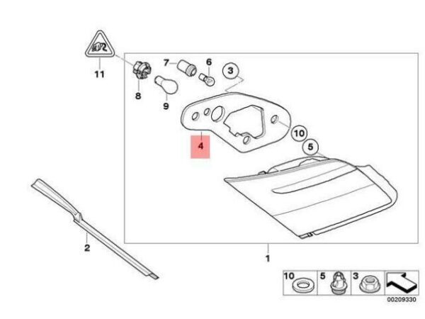 63217162073 - NEW BMW E65 E66 E67 SEAL REAR AIR TRUNK LID LEFT M 63217162073 06-07