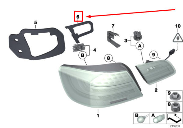 63217274616 - NEW BMW 3 E93 REAR RIGHT TRUNK LID LIGHT GASKET 7274616 63217274616 ORIGINAL
