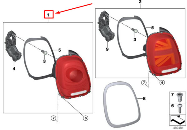 63217297509 - NEW MINI COOPER F55 REAR LEFT REAR REAR LIGHT 63217297509 ORIGINAL