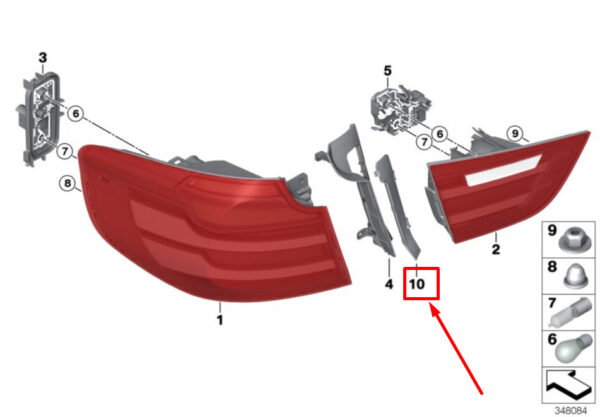 63217350870 - NEW BMW 3 GRAN TURISMO F34 REAR RIGHT TAILGATE 63217350870 7350870