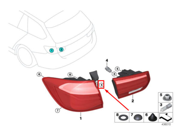 63217426594 - NEW BMW 3 F31 LCI 2014-2018 RIGHT WAISTLIGHT DRIP TYRE TRIM 7426594 16-18