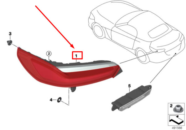 63217439020 - BMW Z4 G29 rear right taillight 7439020 63217439020 NEW ORIGINAL