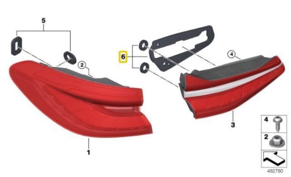 63217956290 - New Genuine BMW 6 Series G32 Gran Turismo Set Seals Right 7956290 OEM