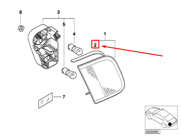 63218383899 - NEW BMW E46 COUPE SEAL TAIL LIGHT LUGGAGE COMPARTMENT LID 632183899 00-02 GENUINE