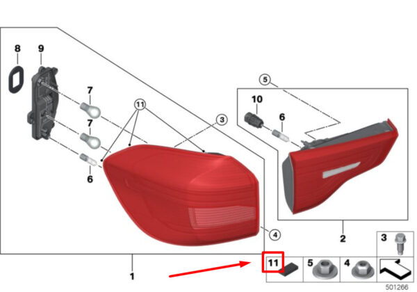 63219449823 - NEW BMW X3 G01 REAR LIGHT PROTEC. FILM STRIPS SET 63219449823 9449823 ORIGINAL