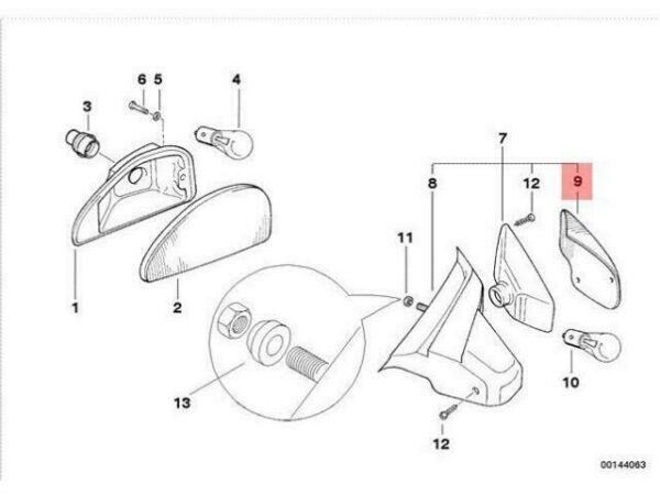 63232306153 - OEM BMW 259S R22 LENS LEFT 63232306153 GENUINE NEW