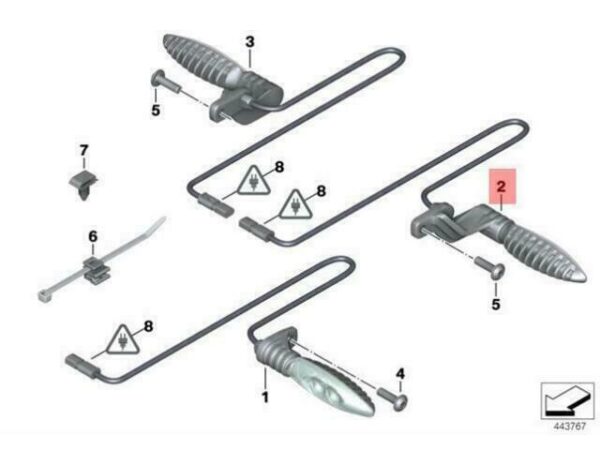 63238522501 - OEM BMW K25 K255 LED CORNER LIGHT REAR LEFT 63238522501 GENUINE NEW