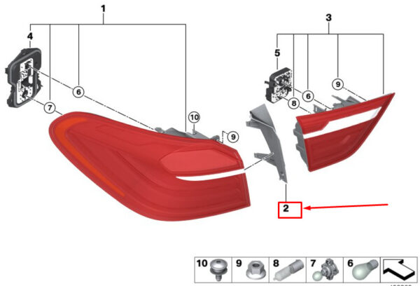 63257357984 - BMW X4 F26 taillight finisher rear right 63257357984 NEW original