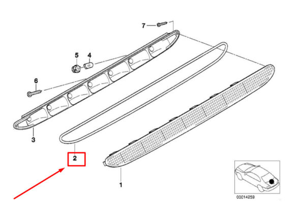 63258389735 - BMW Z3 E36 Third Stop Brake Lamp Light Gasket 8389735 63258389735 NEW GENUINE