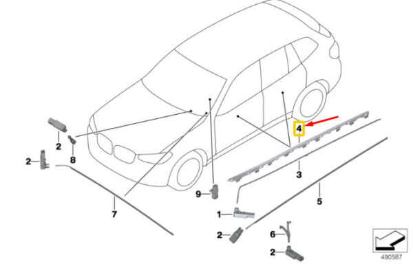 63315A411D2 - BMW X3 G01 contour line door right glass 63315A411D2 NEW ORIGINAL