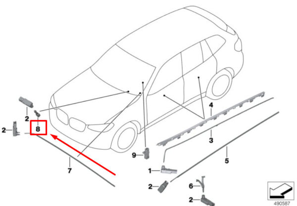 63316824239 - NEW BMW X3 G01 FIBRE OPTIC COND.STORAGE COMPART.LIGH 63316824239 6824239