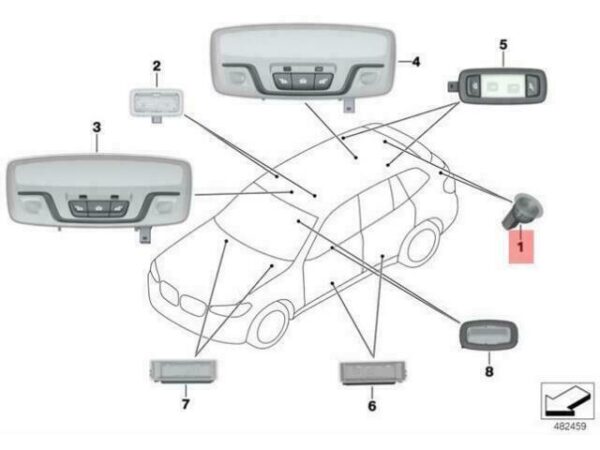 63316826264 - OEM LUGGAGE COMPARTMENT LIGHT BMW X3 G01 X3 20DX 20I 1.6 20IX 63316826264 NEW