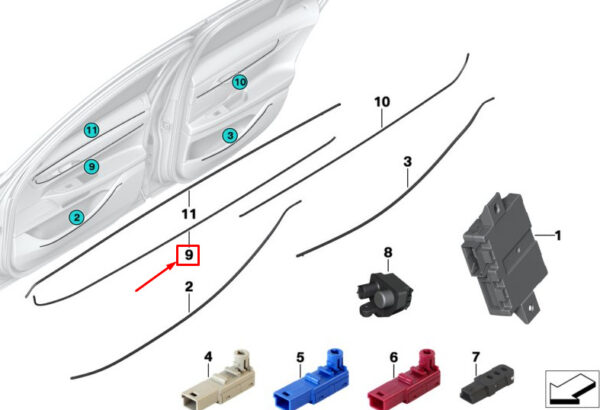 63319301993 - NEW BMW 7 G11 FRONT LEFT OPTICAL FIBER 63319301993 ORIGINAL