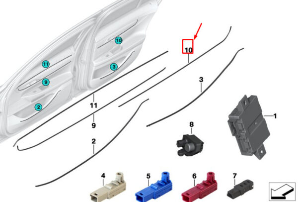 63319301996 - New BMW 7 G11 Rear Right Optical Fibre 63319301996