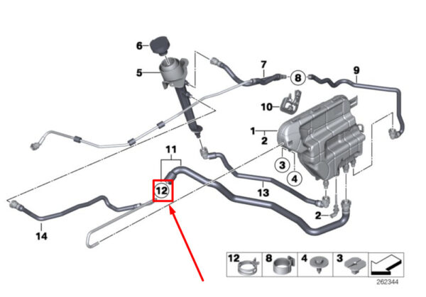 64112755596 - NEW BMW 7 F01, F02 COOLING SYSTEM WATER HOSE CLAMP 2755596 64112755596 ORIGINAL