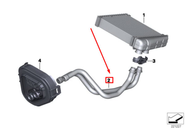 64113422667 - MINI COOPER R56 HVAC Heating Hose Outlet Pipe 64113422667 NEW GENUINE