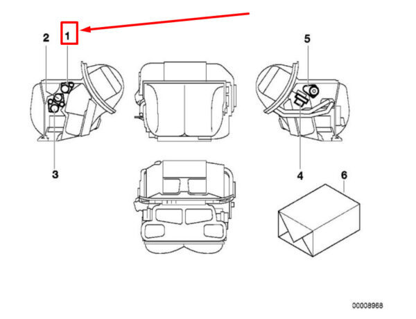 64116908979 - NEW BMW 3 COMPACT E36 ACTUATOR F FRESH AIR FLAP 6908979 64116908979