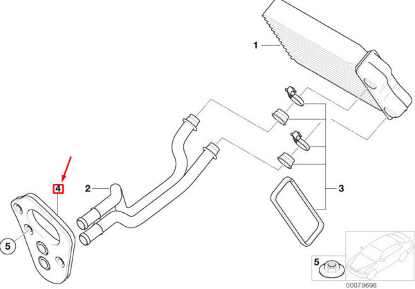 64116918883 - MINI COOPER R50, R53 HVAC Water Pipe Grommet 6918883 64116918883 NEW GENUINE
