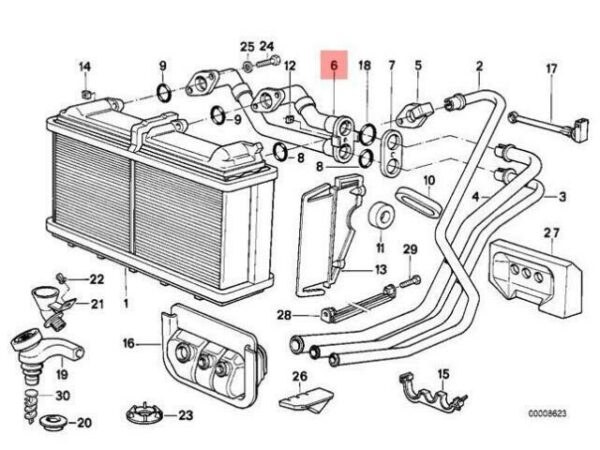 64118372524 - NEW BMW E31 E32 E34 COUPE LIMOUSINE HEATER COOLER LINE 64118372524 88-93