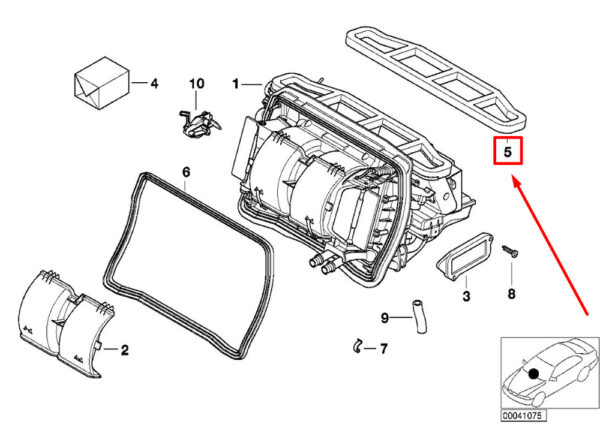 64118372794 - NEW BMW E83 HEATER/AIR CONDITION. UNIT SEALING FRAME 8372794 64118372794