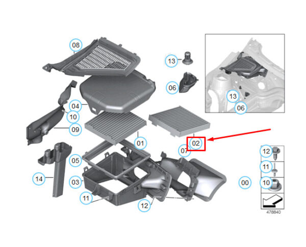 64119237159 - NEW BMW X3 F25 CABIN AIR MICROFILTER SET 64119237159 9237159 11-17 ORIGINAL