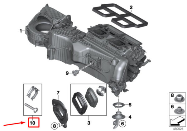 64119237643 - NEW BMW 4 F36 HEATER/AIR CONDITIONING. ORIGINAL