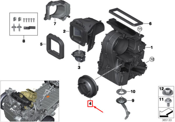 64119297758 - MINI COOPER F56 Air Heater Housing Sealing Sleeve 64119297758 NEW GENUINE