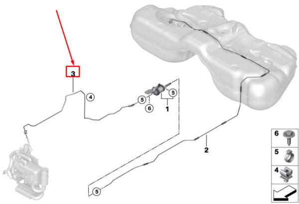 64129320480 - BMW 7 G11 fuel pressure line 64129320480 NEW ORIGINAL