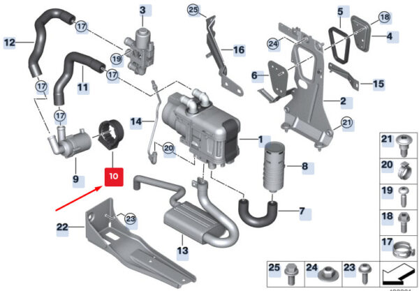 64129330835 - NEW BMW X3 F25 RECIRCULATION PUMP BRACKET 64129330835 9330835