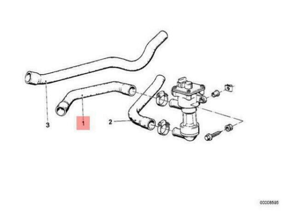 64211370258 - OEM BMW E28 SEDAN WATER HOSE INLET 1 64211370258 GENUINE NEW