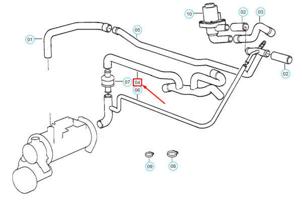 64211383305 - NEW BMW 8 E31 COUPE HEATER RETURN HOSE 64211383305 ORIGINAL