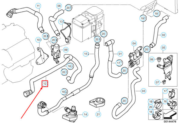 64216918922 - BMW X5 E53 diverter valve engine inlet hose 64216918922 6918922 NEW REAL