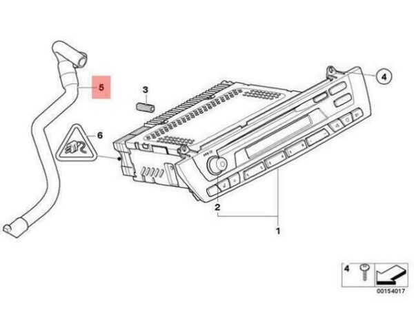 64216984739 - OEM BMW E85 E86 Z4 COUPE ROADSTER CD PLAYER COOLING HOSE 64216984739 GENUINE