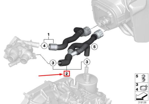 64217609823 - NEW MINI CONVERTIBLE R57 COOLER AND ENGINE RETURN HOSE 64217609823 7609823