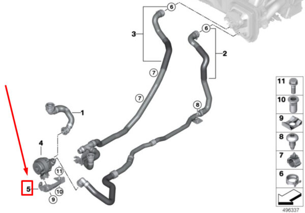 64219389089 - BMW X7 G07 auxiliary water pump holder 9389089 64219389089 NEW REAL