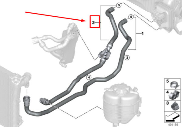 64219398959 - NEW BMW 3 G20 G28 RETURN COOLANT HOSE 6421939959 93998959 ORIGINAL