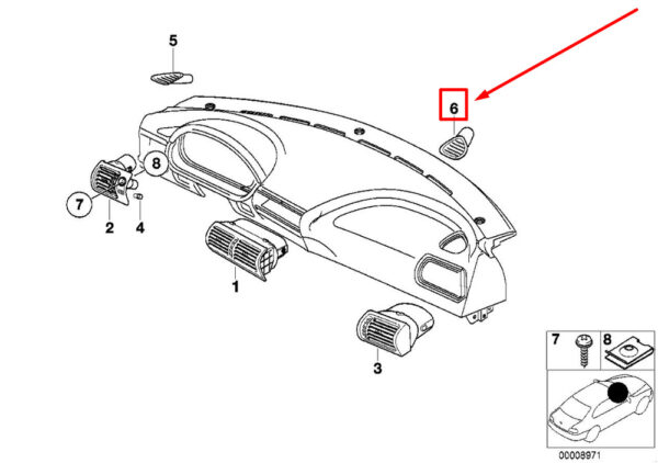 64228399938 - NEW BMW 3 E36 FRONT RIGHT COVER DE-ICING NOZZLE 64228399938 8399938 ORIGINAL