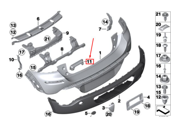 64229242797 - MINI COUNTRYMAN R60 REAR BUMPER VENT COVER 64229242797 NEW