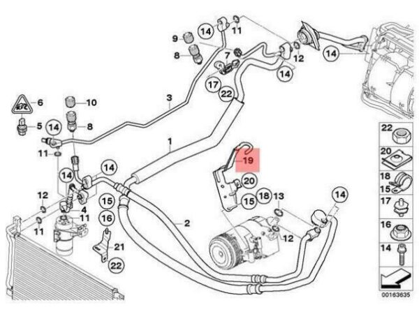 64503446648 - OEM BMW E83N SUV COOLANT LINE TUBING SUPPORT 64503446648 GENUINE NEW