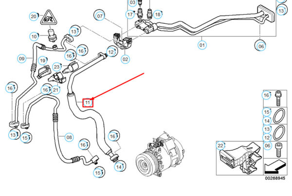 64509253672 - NEW BMW X5 E70 COOLANT LINE SUCTION PIPE 64509253672 9253672 OEM