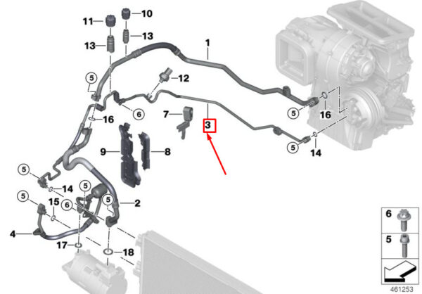 64509365377 - NEW MINI COUNTRYMAN F60 REAR PRESSURE HOSE 64509365377 9365377
