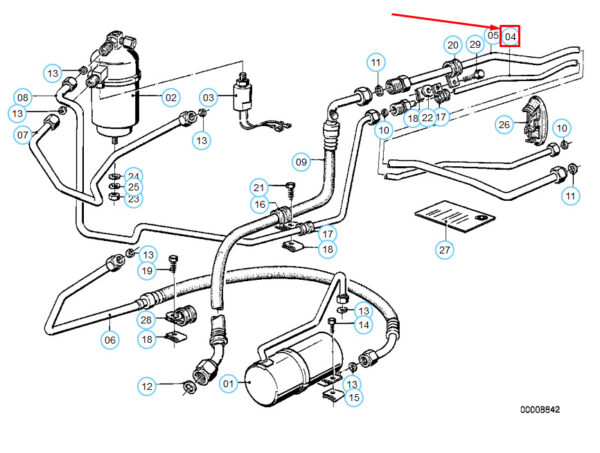 64531371963 - NEW BMW 6 E24 COUPE AC PRESSURE HOSE PIPE LINE 64531371963 1371963 OEM