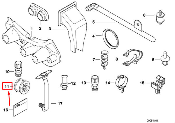 64531378240 - NEU BMW 5 E39 GUMMI MONTAGE 64531378240 1378240 ORIGINAL